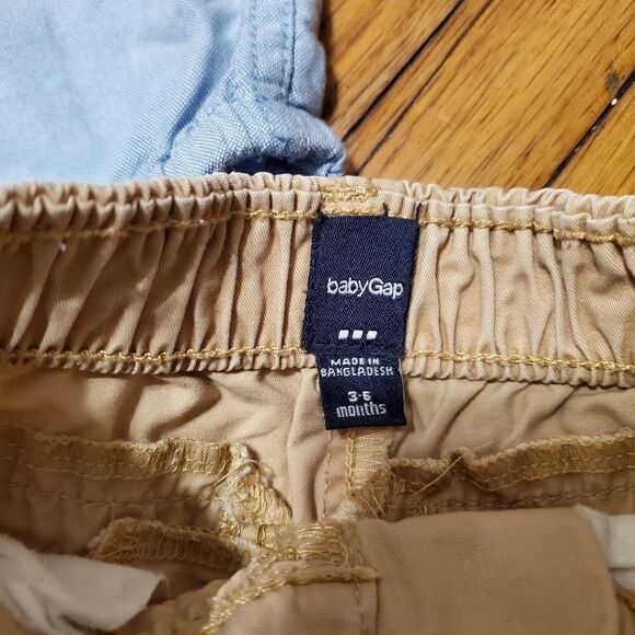 babyGap Chambray 1 Piece Dress Shirt w/Khaki Pants - Picture 3 of 3